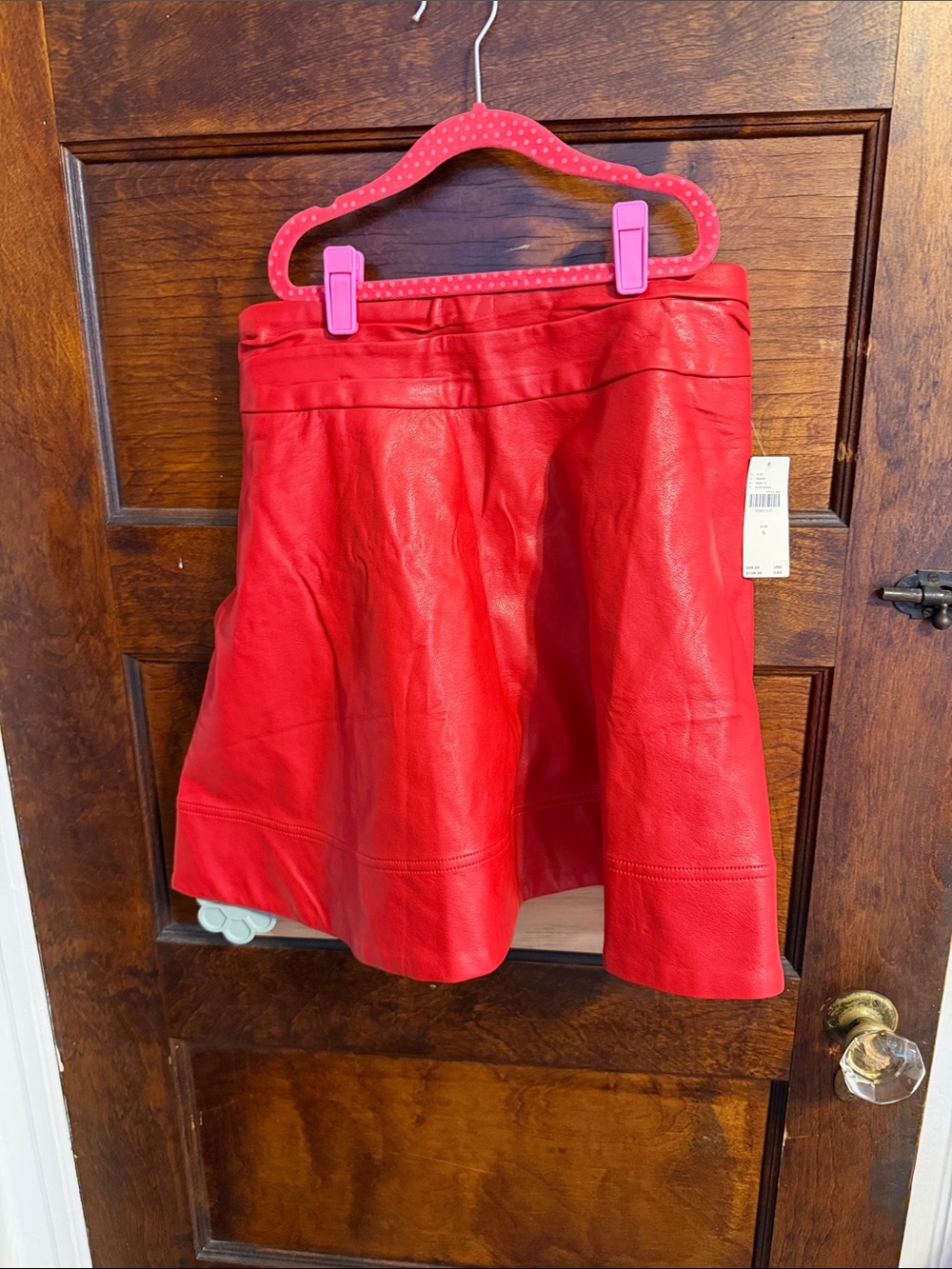 Maeve Women’s Red Faux Leather Skirt